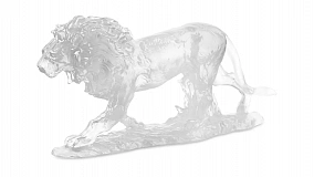 Фигурка Decor de Table Pate de Verre Cristal Лев 22 см, хрустальное тесто, белая, п/к