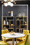 Стеллаж с черным стеклом (золотой) 180см Garda Decor 