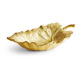 Чаша-лист большая Michael Aram Лист слоновьего дерева 53 см, позолота, прозрачная эмаль