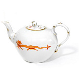 Чайник Meissen 1л Красный Дракон, золотой кант