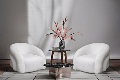 Кресло вращающееся Monblan букле белое GARDA DECOR