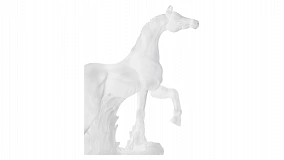 Фигурка Decor de table Лошадь 20 см, хрусталь, белая, п/к