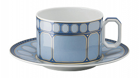Сервиз чайный Rosenthal Сваровски 6 персон, 19 предметов, фарфор, синий