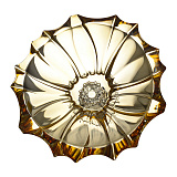 Фруктовница на ножке Aurum Crystal Plantica 33 см, Amber