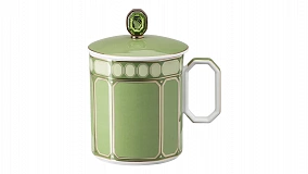 Кружка с крышкой Rosenthal Сваровски 390 мл, фарфор, зеленая