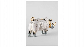 Фигурка Lladro Носорог-киборг 19х45х22 см, белый, фарфор
