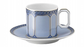 Чашка для эспрессо с блюдцем Rosenthal Сваровски 80 мл, фарфор, голубая