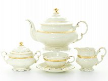 Чайный сервиз на 6 персон Соната Золотая лента Слоновая кость