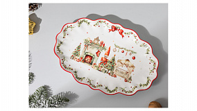 Блюдо овальное Decor de table Рождественский винтаж 32х21 см