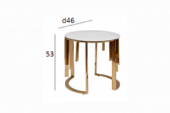 Столик журнальный круглый стекло/золото GARDA DECOR