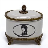 Шкатулка 13см, коллекция фарфор с бронзой