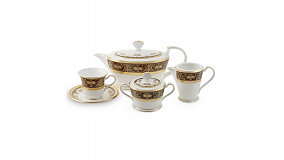 Сервиз чайный Noritake Джорджиан, золотой на 6 персон 15 предметов