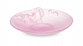 Блюдо Decor de Table Pate de Verre Cristal Орхидея 18 см, хрустальное тесто, розовое, п/к