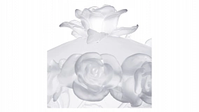 Конфетница с крышкой Decor de table Роза 17 см, хрусталь, белая, п/к