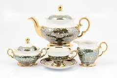 Чайный сервиз на 6 персон Зеленый лист Sterne porcelan