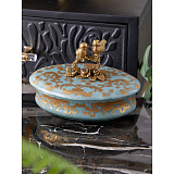Шкатулка с птичками 18x11x7см, коллекция фарфор с бронзой