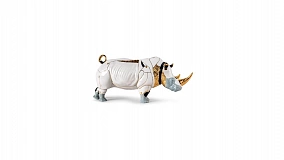 Фигурка Lladro Носорог-киборг 19х45х22 см, белый, фарфор
