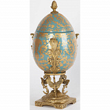 Шкатулка Яйцо 23x23x42см, коллекция фарфор с бронзой