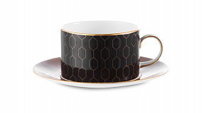 Набор чашек чайных с блюдцами Wedgwood Джио Голд 220 мл, 4 шт, фарфор