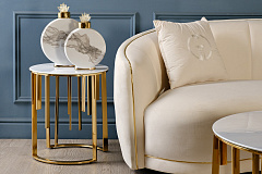 Столик журнальный круглый стекло/золото GARDA DECOR