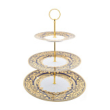 Этажерка трехъярусная Falkenporzellan Natalia cobalt gold 35см