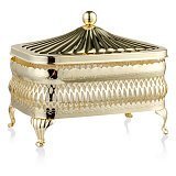 Масленка прямоугольная с крышкой Queen Anne 13х9см, золотой цвет, сталь, стекло