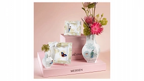 Ваза квадратная Meissen Бабочки 13 см, фарфор
