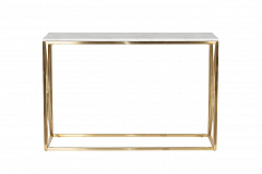 Консоль искусственный белый мрамор Bianco Namibia/матовое золото GARDA DECOR