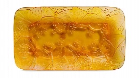 Блюдо прямоугольное Decor de Table Pate de Verre Cristal Бабочка 22х13 см, хрустальное тесто