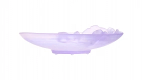 Блюдо Decor de Table Pate de Verre Cristal Орхидея 18 см, хрустальное тесто, фиолетовое, п/к