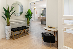 Пуф велюровый черный/золото GARDA DECOR