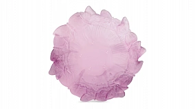 Конфетница декоративная Decor de Table Pate de Verre Cristal Бабочки 20 см, хрустальное тесто,розовая, п/к