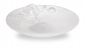Блюдо Decor de Table Pate de Verre Cristal Орхидея 18 см, хрустальное тесто, белое, п/к
