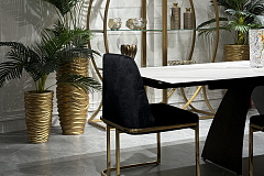 Стул обеденный велюровый черный/золото GARDA DECOR