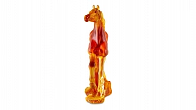 Фигурка Decor de table Лошадь 20 см, хрусталь, янтарная, п/к