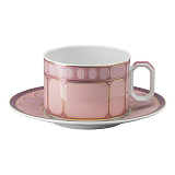 Чашка чайная с блюдцем Rosenthal Сваровски 260 мл, фарфор, розовая