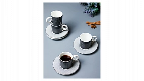 Набор чашек кофейных с блюдцами Decor de table Вола 100 мл, 4 шт, фарфор, платина, п/к