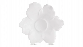 Чаша декоративная Decor de Table Pate de Verre Cristal Мак 18 см, хрустальное тесто, белая, п/к