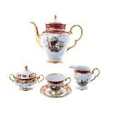Кофейный сервиз на 6 персон Roman Lidicky Фредерика Охота Красная