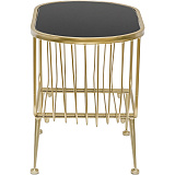 Столик интерьерный со стеклянной столешницей (черный) 61x35x45см