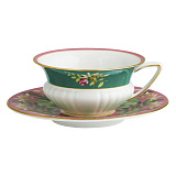 Чашка чайная с блюдцем Wedgwood Розовый лотос 140 мл, фарфор