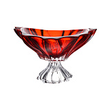 Фруктовница на ножке Aurum Crystal Plantica 33 см, red