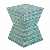 Столик акцентный с отделкой раковинами устриц 35x35x45см3