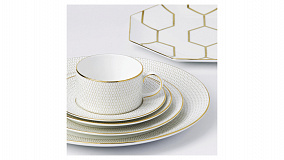 Чашка чайная с блюдцем Wedgwood Джио Голд 220 мл, фарфор
