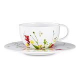 Чашка чайная с блюдцем Rosenthal Дикие цветы 250 мл, фарфор костяной