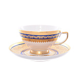 Чайный набор на 6 персон Falkenporzellan Diadem Blue Creme Gold 220 мл