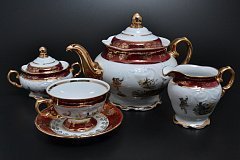 Чайный сервиз на 6 персон Фредерика Охота Красная