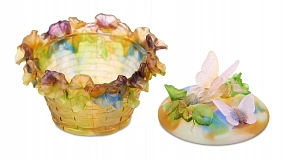 Конфетница Decor de Table Pate de Verre Cristal Утренняя Заря 17 см