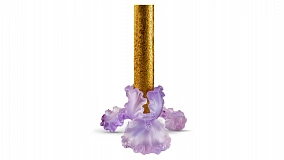 Подсвечник Decor de Table Pate de Verre Cristal Ирисы 8 см, хрустальное тесто, фиолетовый, п/к