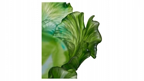 Конфетница Decor de table Гинкго 30 см, хрусталь, зеленая, п/к